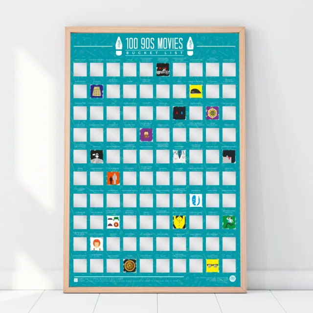 Gift Republic Krasposter - 100 films uit de jaren 90 Multicolor