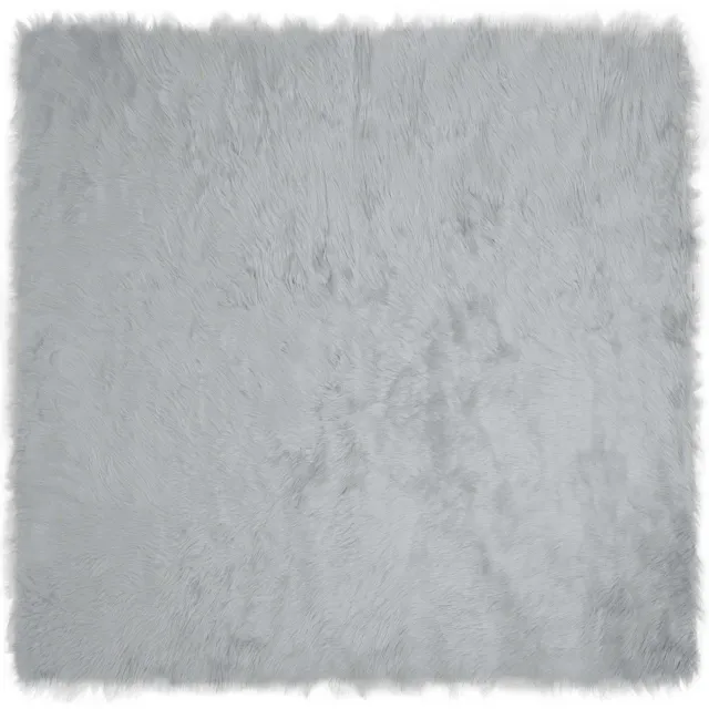 vidaXL Tapijt - van - imitatie - schapenvacht - TAFALLA - Grijs - 240 - x - 240 - cm