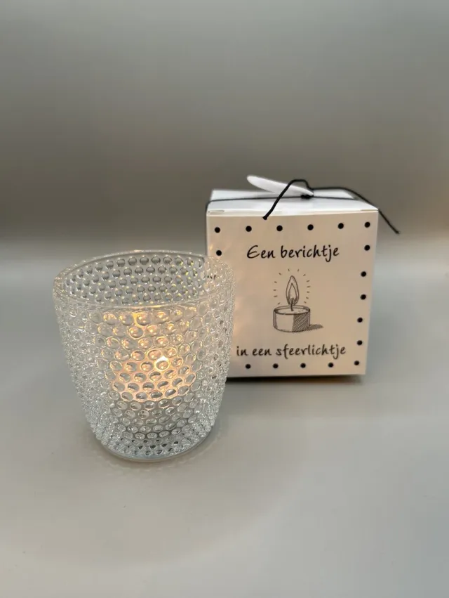 Vivir Sfeer Een berichtje in een sfeerlichtje Speciaal voor jou Wit