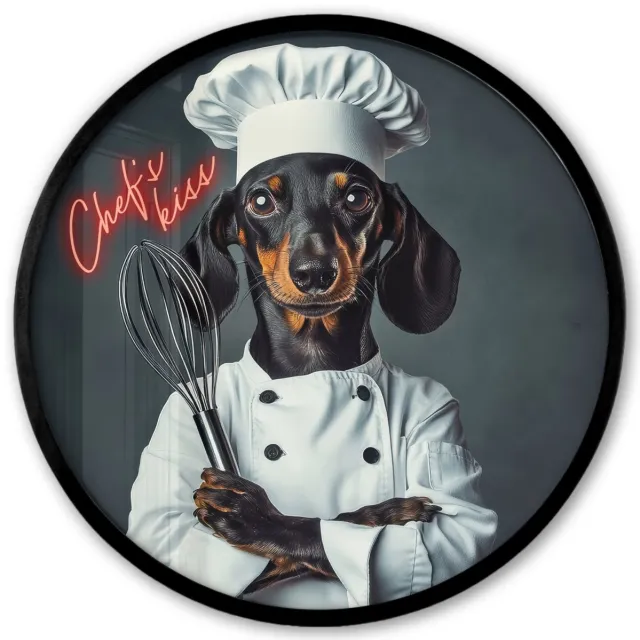 FrameYourWall Poster in lijst Rond - Fotolijst 40x40 cm - Posters - Quote - Neon - Hond - Kokskleding - Ronde posterlijst zwart - Decoratie - Wanddecoratie woonkamer - Muurdecoratie slaapkamer Multicolor