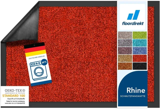 Floordirekt Deurmat - Droogloopmat - Schoonloopmat - Rhine - Waten Melon Red - 40 x 60 cm Rood