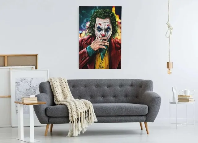 Trendex Global Canvas Schilderij - Pop Art - Donker stadsfiguur portret – Moderne wanddecoratie - 150x100 cm Kleurrijk