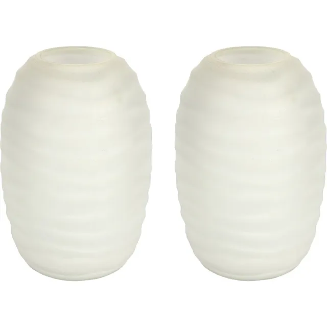 Countryfield Bloemenvaas Evita - 2x - ivoor wit - mat glas - D15 x H22 cm