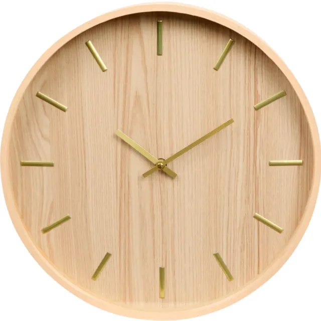 Home Accents Wandklok Ø 37 x 5 cm - Stijlvolle houten klok