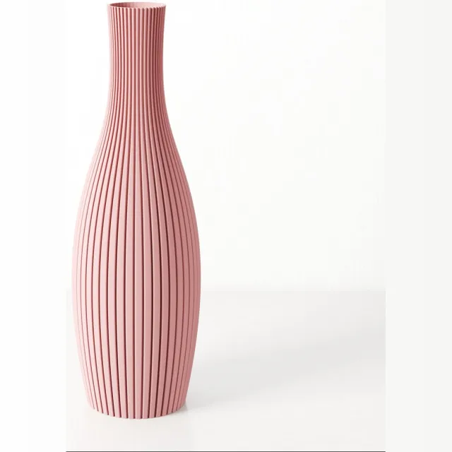 Fleuriek Smalle Hoge Vaas - Roze - H50 cm - Dunne Japandi Vaas - Minimalistische designvaas - Decoratieve vaas vensterbank of tafelvaas