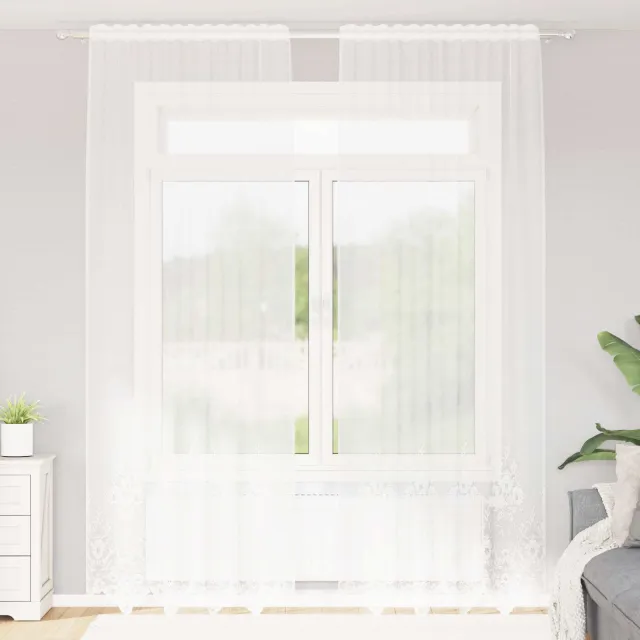 vidaXL Kantgordijn Wit 280 x 150 cm Polyester