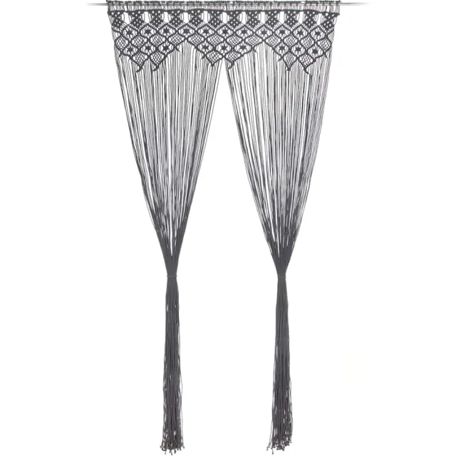 vidaXL Gordijn macramé 140x240 cm katoen antraciet