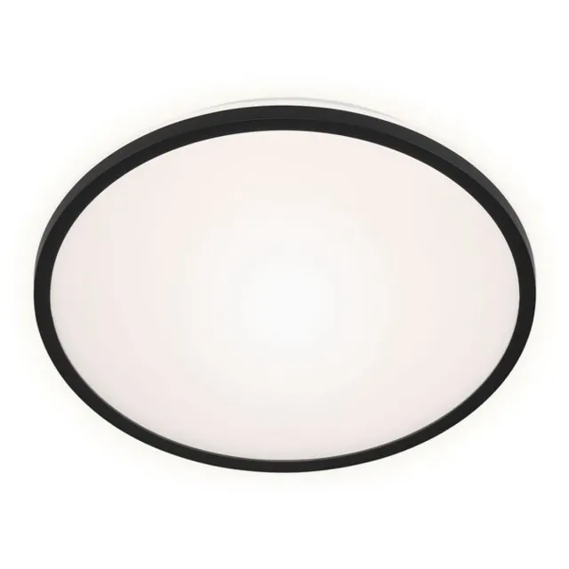 B.K.Licht BRILONER Lana - LED Plafonniere - plafondlamp met achtergrondverlichting - neutral wit licht 4.000K - 15W - Ø28cm zwart