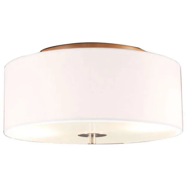 QAZQA Drum 30 R - Plafondlamp met lampenkap - 2 Lichts - Ø30 cm - crème