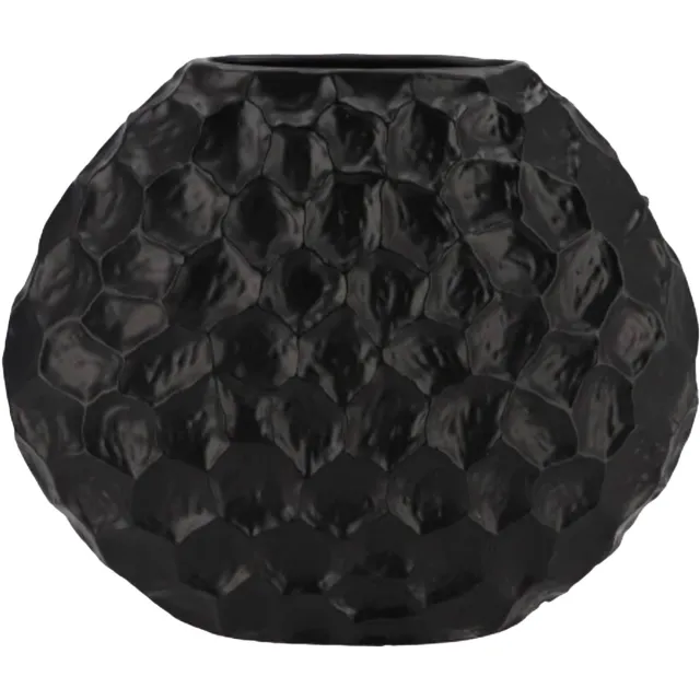 DK design Daan Kromhout - Vaas - Jada - Zwart - Structure - Ovaal - 32x12x26cm - Keramiek
