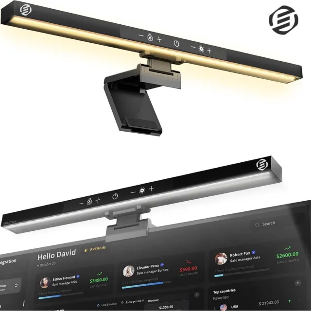 Equivera Monitor Lightbar - Monitor Light Bar - Monitor Lamp - Monitor Bar - Laptop Lamp - PC Lamp - Dimbaar - Thuiswerken, Kantoor, Gamen Wit