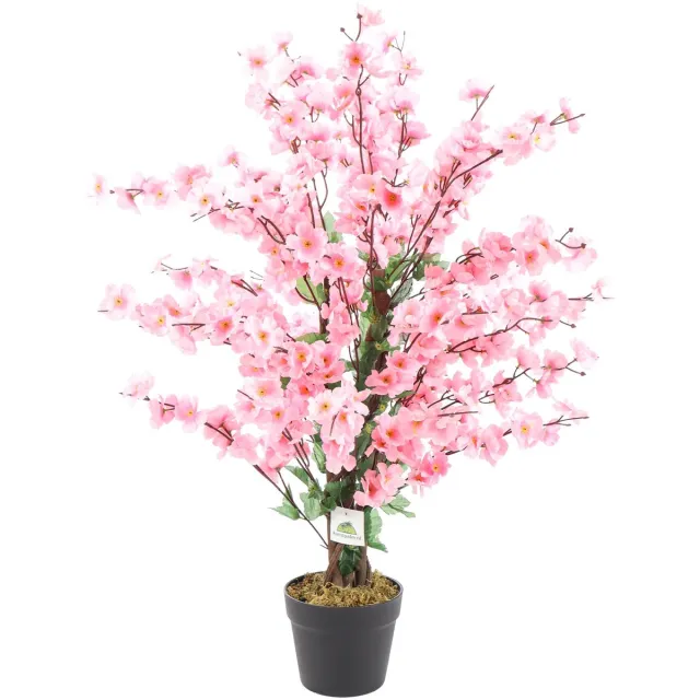 Kunstpalm Kunst Kersenbloesem Boom | Roze | 90cm - Zijde Bloesemboom - Prunus - Nep Bloesem Kunstplant Lichtroze