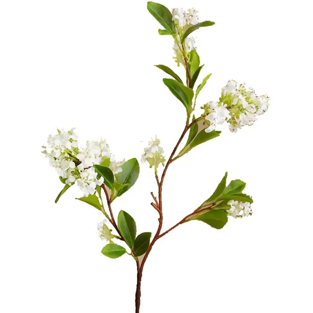 Globalgift Steelbloem - kunstbloem seringen 82 cm wit
