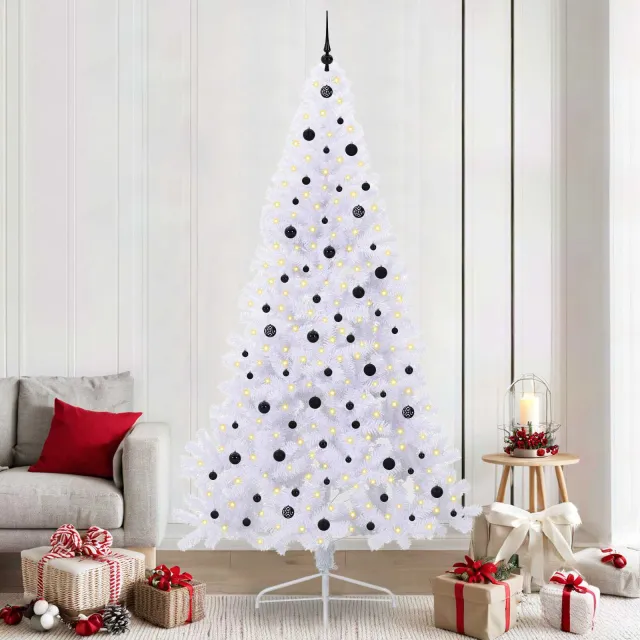 vidaXL Kunstkerstboom Wit 240 cm PVC en kunststof