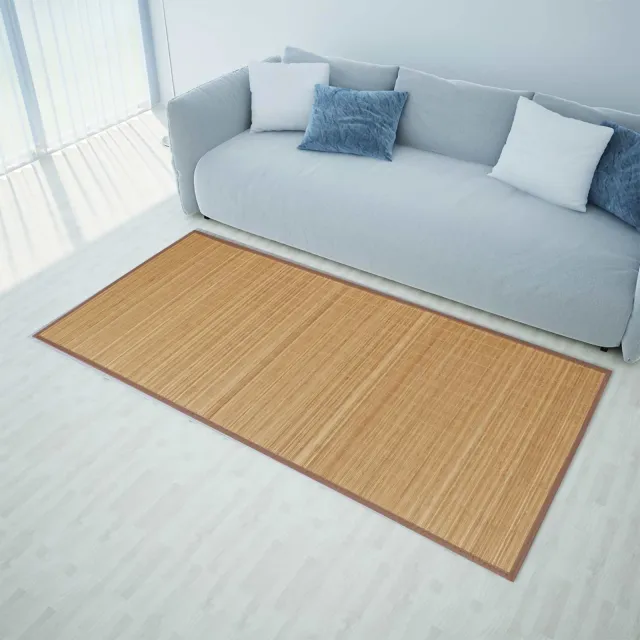 vidaXL Tapijt rechthoekig 80x200 cm bamboe bruin, foto 2