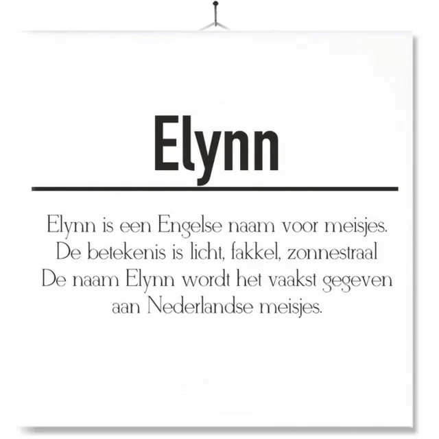 MC Living Tegel Met Opdruk | Betekenis | Kado | Cadeau | Met Naam - Elynn Multi-Color