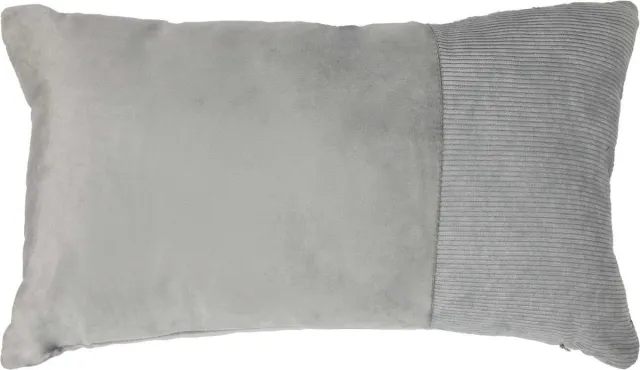 Mars & More Cushion velvet l. grey & corduroy 30 x 50 cm Grijs
