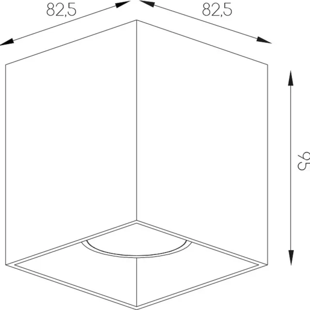 Fantasia Barbara plafondlamp vierkant zwart, 1x GU10 (max. 50W, lamp niet inbegrepen), 82,5 x 82,5 x 95 mm, IP20