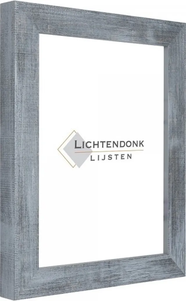 Lichtendonk Fotolijst Blauw - Houtlook - Fotomaat 30x30 - Ontspiegeld Glas - Art.nr. 55-549