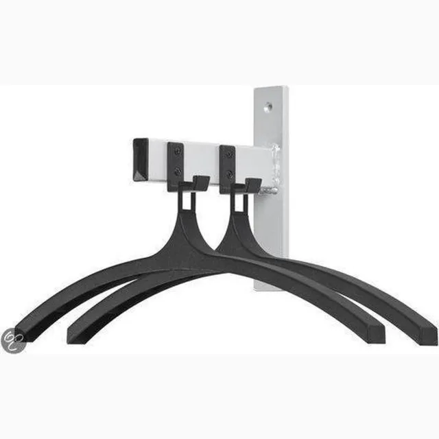 V-Part Wandgarderobe HIQ 2 hangers - Steel Plastic - zwart, aluminiumgrijs - Kapstok