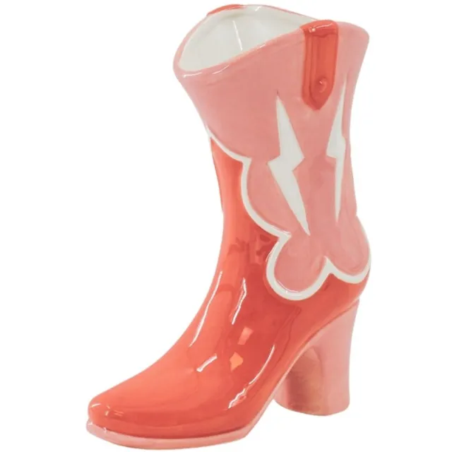 Housevitamin Bloemenvaas- Laars Vaas- Keramiek-Roze/Oranje- 16,5x10.5x26,5cm Roze, Oranje
