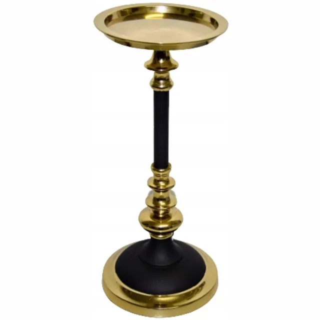 Ewax Elegante Zwart-Gouden Pilar Kaarshouder 30.5cm - Premium