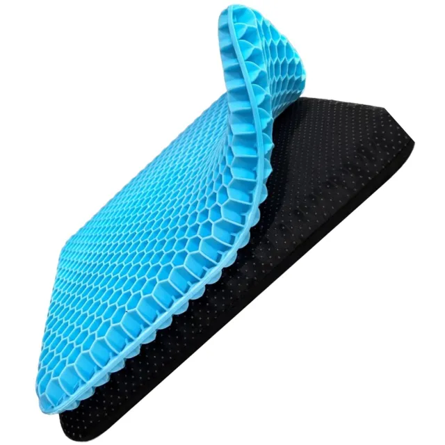 Br@ndless Gelkussen voor Zitontlasting - Zitkussen - Ergonomisch Kussen voor Stoel-Blauw