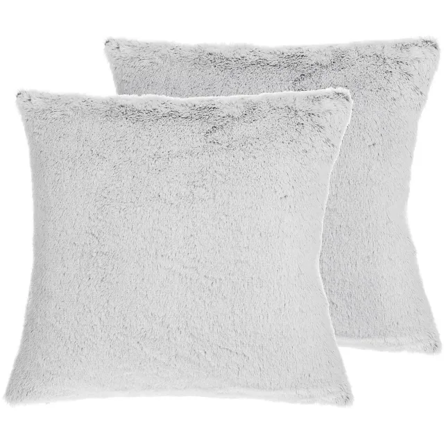 Beliani CLEMATIS - Sierkussen set van 2 - Lichtgrijs - 45 x 45 cm - Polyester