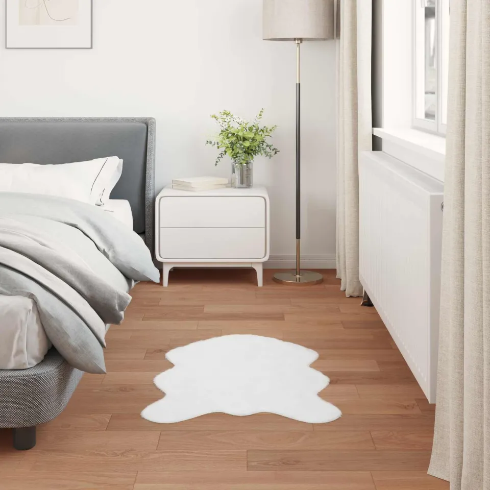 vidaXL Antislip vloerkleed van imitatie konijnenbont OLITE Wit, foto 3