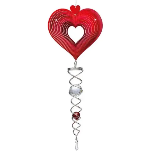 Spin Art/Cooking Vinyl Windspinner, Spin Art, Heart Red Artist Crystal Tail, ACTHER0103 diversen kleuren