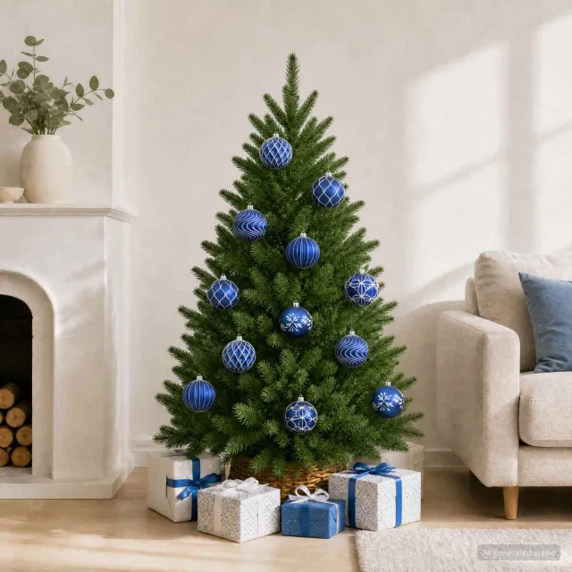 vidaXL Kerstbalset XL 12 st Blauw en Wit Dia. 10 cm Polystyreen