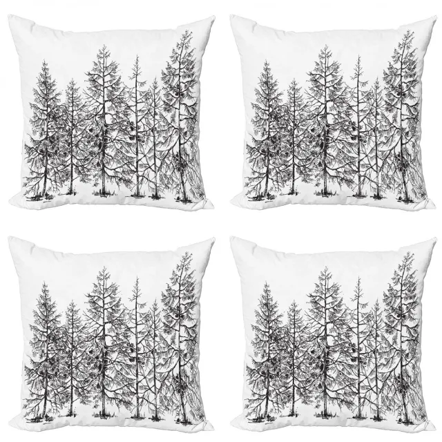 ABAKUHAUS winter kussenhoes – 4x40x40 cm – dubbelzijdig bedrukt – zwart/wit Zwart en wit