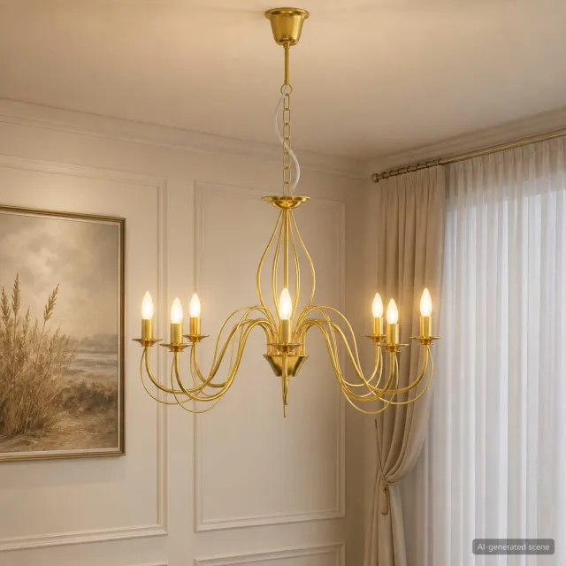 vidaXL Verstelbare kroonluchter E14 Metaal Goud Ø 78 x 101 cm
