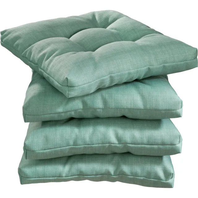 Sleepling 40 x 40 cm stoelkussens 4-delige set | hoes van meubelstof | wasbaar op 40 graden | 40 x 40 x 6 cm | turkoois