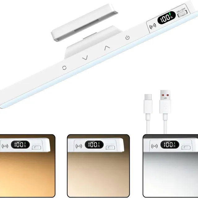 KZQ Led Onderkastverlichting met Afstandsbediening – Magnetische Lichtbalk met Verstelbare Kleurtemperatuur voor Spiegel, Make-up & Slaapkamer – Plakken zonder Boren, 1 Stuk Wit