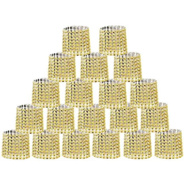 Ibenzoa Set van 20 Luxe Glanzende Gouden Servetringen voor Feestelijke Tafeldecoratie