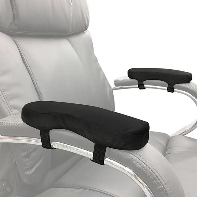 BukkitBow Armleuning Kussens - 2 Stuks - Zachte Memory Foam Armpads - Universele Zwarte Ondersteuning voor Bureaustoelen