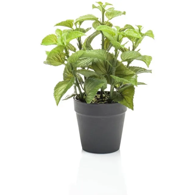 Emerald Mint in black pot 23 cm kunstplant Emerald groen
