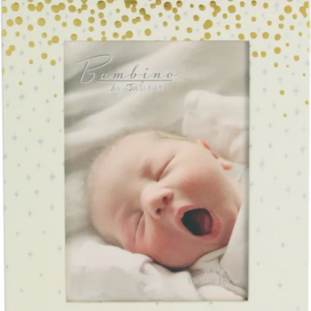 Bambino goud glitter fotolijstje ivoorkleurig / geelsig, goud en zilver