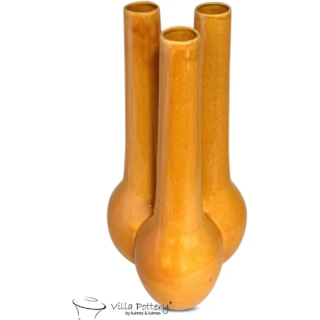 Irishflowers Vaas - Villa Pottery - Decoratie - Woondecoratie - Keramiek - Flowerpower 4_2 Yellow Reactive Geel