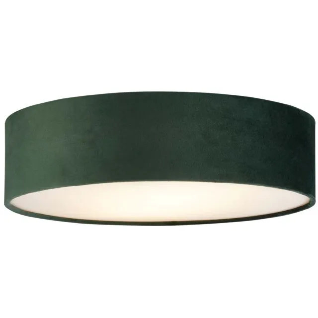 Searchlight Plafondlamp woonkamer lamp slaapkamer licht E27 fluweel groen wit rond keuken