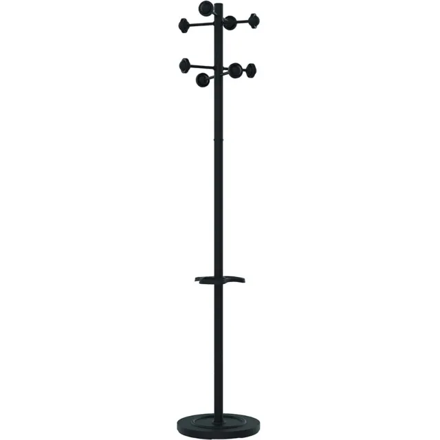 ApexArte® Kapstok Staand - Garderoberek - Kledingrek Haken- Industrieel - Garderobestandaard Zwart