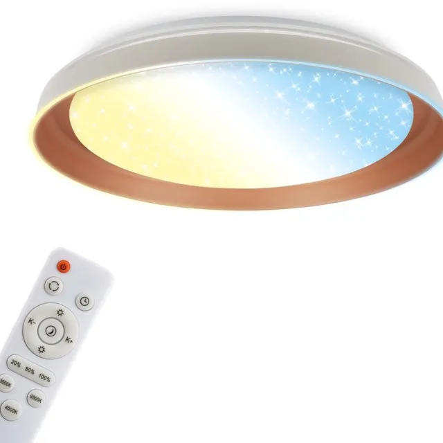 Briloner Gima - LED Plafondlamp - Dimbaar - Afstandsbediening - CCT-kleurtemperatuurregeling - Ø43 x 8 cm - Coffee Warm grey, Coffee