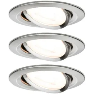 Paulmann Inbouwspot Led Nova Rond Kantelbaar 3-stapdim Ijzer 51mm Gu10 3x6,5w Zilver
