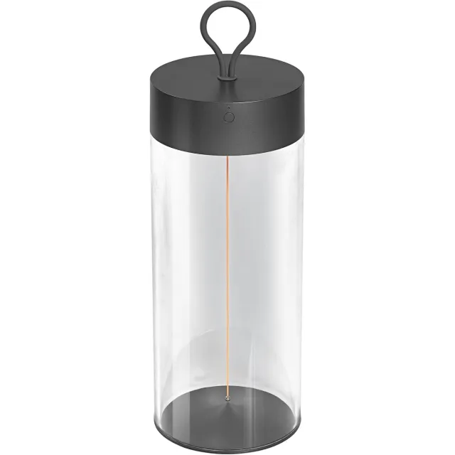 Osram DECOR FILAMENT LED vloerlamp 320mm, donkergrijs, 1.2W, 105lm, draadloos, modern filament design, individuele helderheidsregeling, dimbaar, touch technologie, lithium batterij, IP20, 2700K.