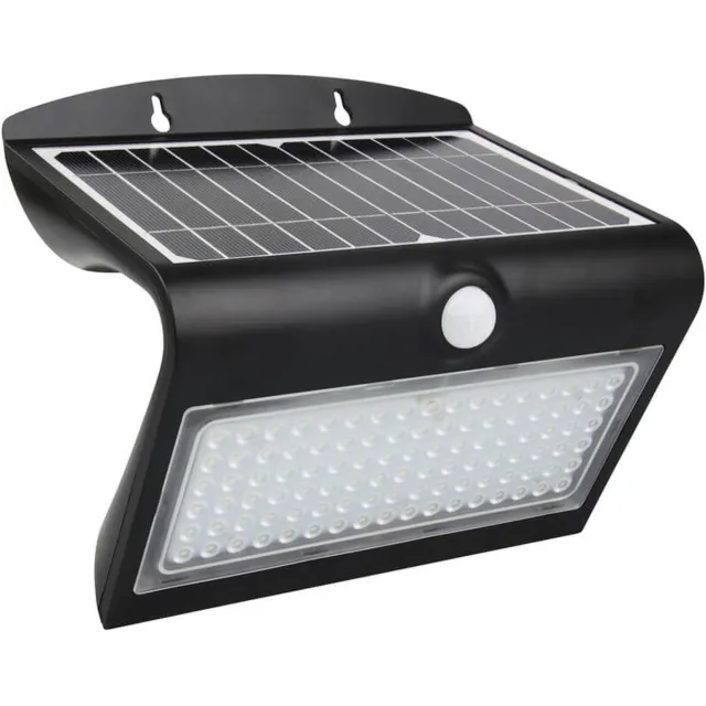 RexTech Solar wandlamp buiten 'Carl III' - Met bewegingssensor - Warm & koud wit licht - Zeer hoge lichtopbrengst (850 lm) - Waterdicht - Wandlamp op zonne-energie - Zwart Zwart III