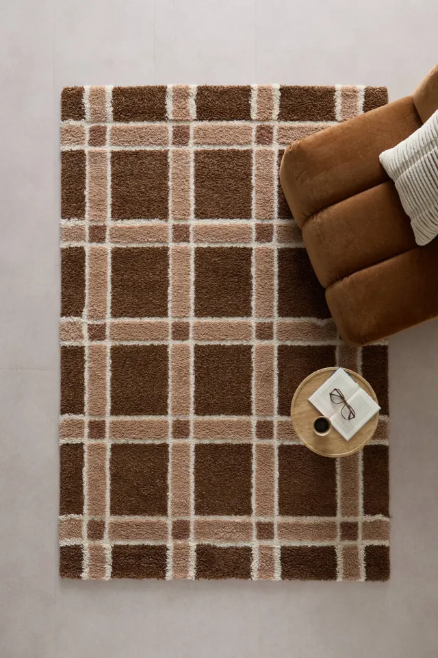 NOUS Living Embrace vloerkleed donkerbruin donkerbruin/oudroze/off white, foto 2