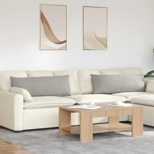 vidaXL Sofa Kussens 2 st Microvezel Stof Lichtgrijs 120 x 40 cm