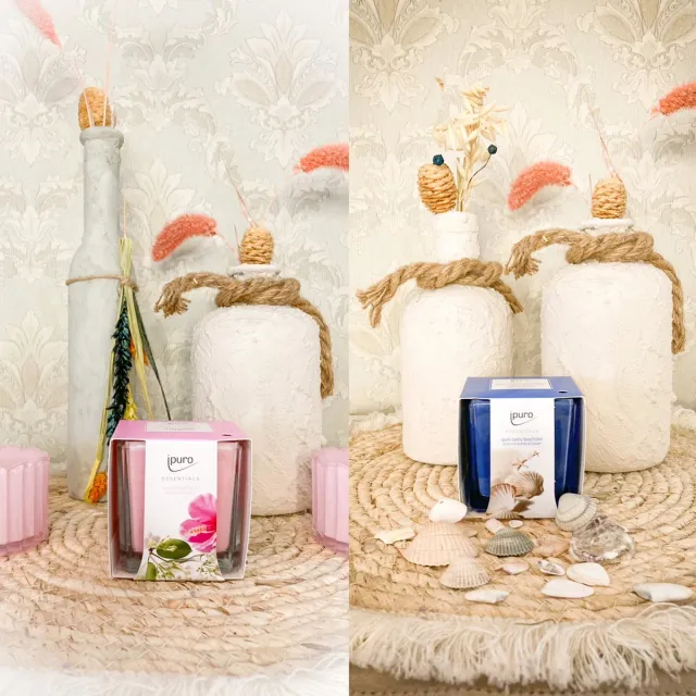 Ipuro , geurkaars, Flower bowl en sunny beachtime, 2 stuks Roze