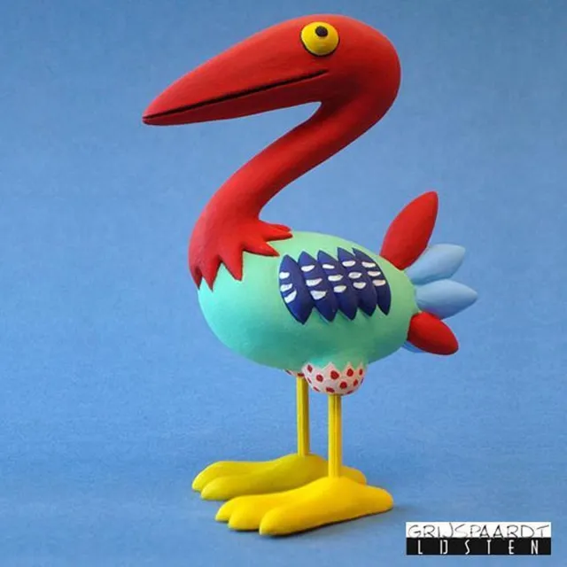rené Windig Renée Windig beeld - VOGEL 3 - 12cm multicolor